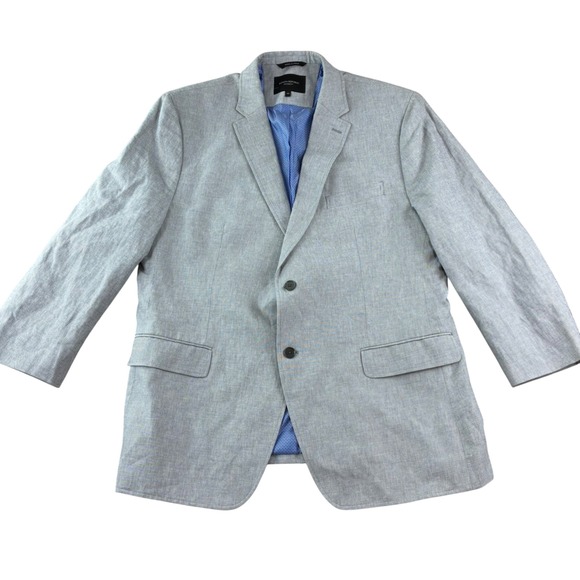 Banana Republic Other - Banana Republic Blazer Mens 48R Gray Linen Cotton Tailored Fit Italian Fabric